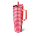 Track Stock of BruMate 40oz Stainless Steel Era Flip Water Bottle - Peach Gingham