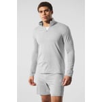 Track Stock of Alo Conquer 1/4 Zip Reform Long Sleeve - Athletic Heather Grey - 2 Xl