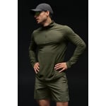 Track Stock of Alo Conquer 1/4 Zip Reform Long Sleeve - Green Olive - S