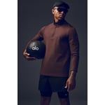 Track Stock of Alo Conquer 1/4 Zip Reform Long Sleeve - Brownstone - S