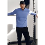 Track Stock of Alo Conquer 1/4 Zip Reform Long Sleeve - Provence Blue - M