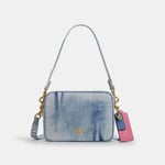 Track Stock of Coach Carey Crossbody Bag In Loved Denim With Charms - Denim