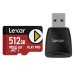 Track Stock of Lexar PLAY PRO 512GB microSDXC Express Card, w/microSD USB Type-A  Card Reader