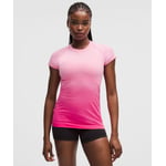 Track Stock of Lululemon Swiftly Tech Short-Sleeve Shirt 2.0 - Ombre Dye Strawberry Multi