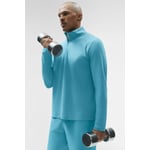 Track Stock of Alo Conquer 1/4 Zip Reform Long Sleeve - Blue Breeze - M