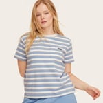 Track Stock of Parke x Target Striped Pocket Tee Blue/Orange M