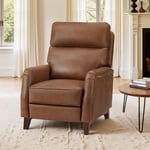 Track Stock of Brown Modern Leather Recliner Armchair