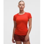 Track Stock of Lululemon Swiftly Tech Short-Sleeve Shirt 2.0 - Cherry Ember/Cherry Ember