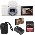 Track Stock of Sony ZV-1 II Compact Vlog Camera, White + Essentials Kit