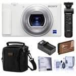Track Stock of Sony ZV-1 Digital Camera, White w/Shooting Grip, Bag, Battery & Accessories
