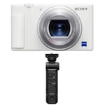 Track Stock of Sony ZV-1 Camera White with GP-VPT3 Shooting Grip and Tripod with Remote
