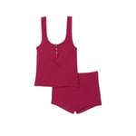Track Stock of Ribbed Modal Henley Tank Shorts Set