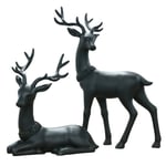 Track Stock of Holiday Time Set of 2 Christmas Black Matte Deer Decor