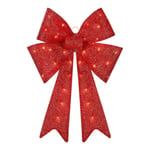 Track Stock of 2 ft. LED Red Lighted Tinsel Bow