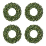 Track Stock of 24 in. Pre-Lit LED Pine Christmas Wreath (4 Pack)