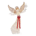 Track Stock of 92 in. Warm White LED Super Bright PVC Angel with Star 