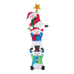 Track Stock of 7 ft. Icicle Shimmer LED Stacked Snowmen