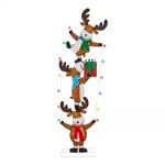 Track Stock of 7 ft. Yuletide Lane Twinkling LED Stacked Reindeer
