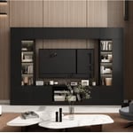 Track Stock of 4-Piece Black Wood Entertainment Center