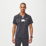 Track Stock of Figs Slim Leon Three-Pocket Scrub Top