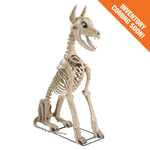 Track Stock of 5 ft. Grave & Bones Skelly's Sitting Dog with LifeEyes