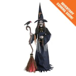 Track Stock of 6 ft. Gruesome Grounds Animated LED Nightshade Witch