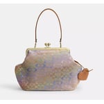 Track Stock of Large Kisslock Frame Bag In Crystal Signature Jacquard