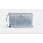 Track Stock of Coach Large Corner Zip Wristlet In Loved Denim