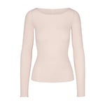 Track Stock of Skims Sheer Modal Long Sleeve Boat Neck Top 