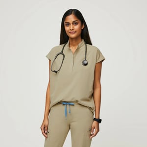 Figs Women's Rafaela Oversized Scrub Top - Sandstone - 2XL - Regular Restock Notifications