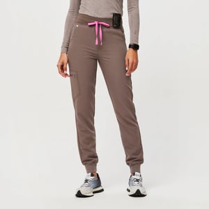 Figs High Waisted Zamora Jogger Scrub Pants - Smokey Taupe - S - Tall Restock Notifications