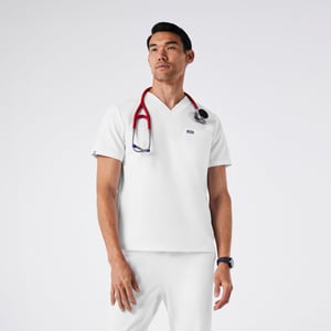 Figs Leon Three-Pocket Scrub Top - Optic White - 3XL - Regular Restock Notifications
