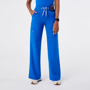 Figs High Waisted Isabel Wide Leg Scrub Pants - Royal Blue - XS - Petite Restock Notifications