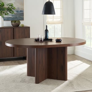 Better Homes & Gardens Lillian Fluted Round Expandable Dining Table - Walnut Finish Restock Notifications