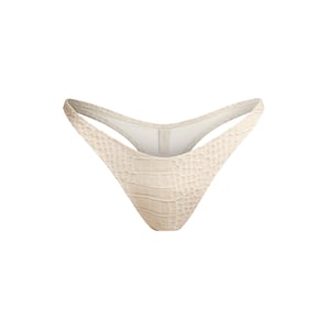 Skims Signature Swim Thong Bikini Bottom - Egret Crocodile Print - Xxs Restock Notifications