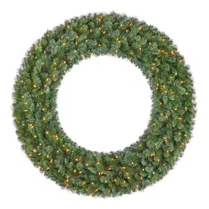 48 in. Pre-Lit LED Wesley Pine Christmas Wreath Restock Notifications
