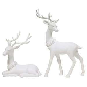 Set of 2 Plastic Blow Mold Deer White by Holiday Time Restock Notifications