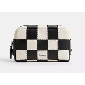 Cosmetic Pouch In Checkerboard Upcrafted Leather Restock Notifications
