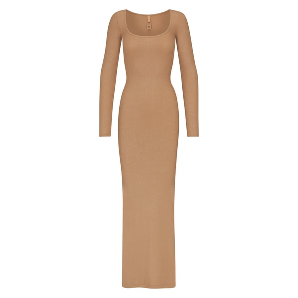 skims brown long sleeve dress SKIMS Soft Lounge Long Sleeve Dress | Teal