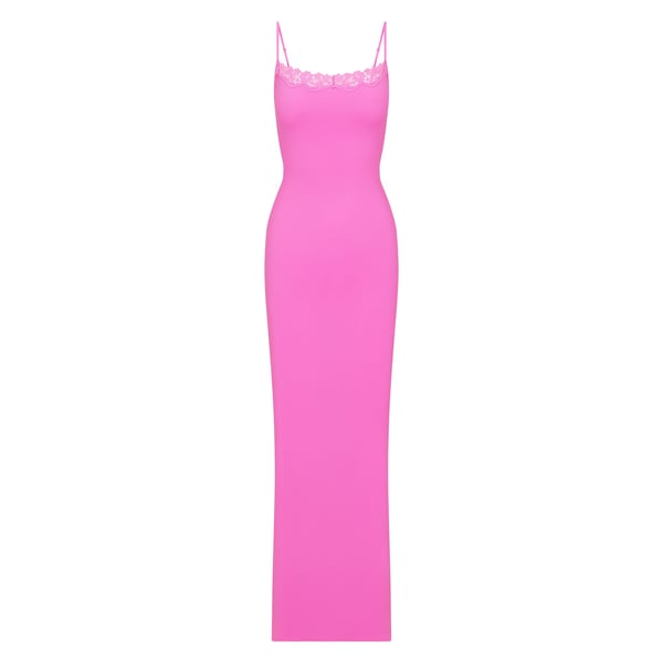 Track Fits Everybody Corded Lace Long Slip Dress - Neon Orchid - XL at