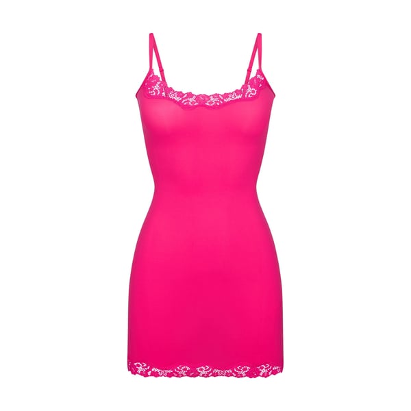 knee length dresses for ladies SKIMS Fits Everybody Corded Lace Trim Slip Dress