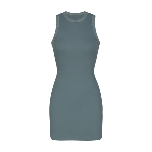 Track Cotton Rib Tank Dress - Kyanite - 2X at Skims