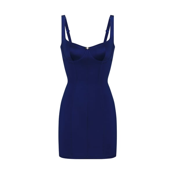 skims satin stretch dress Track Stretch Satin Dress - Neptune