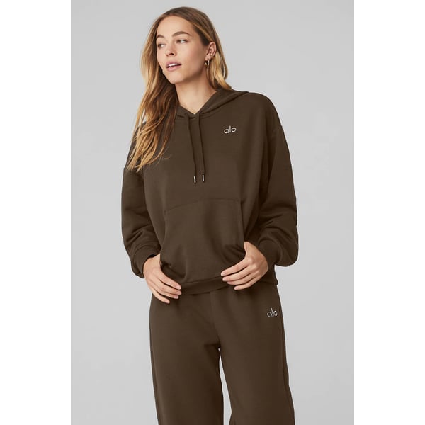 Track Alo Accolade Hoodie - Espresso - L at Alo Yoga