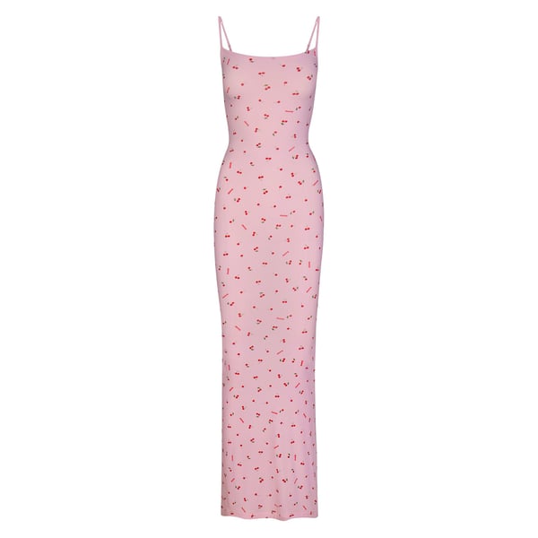 Track Soft Lounge Long Slip Dress - Cherry Blossom Print - 3X at Skims