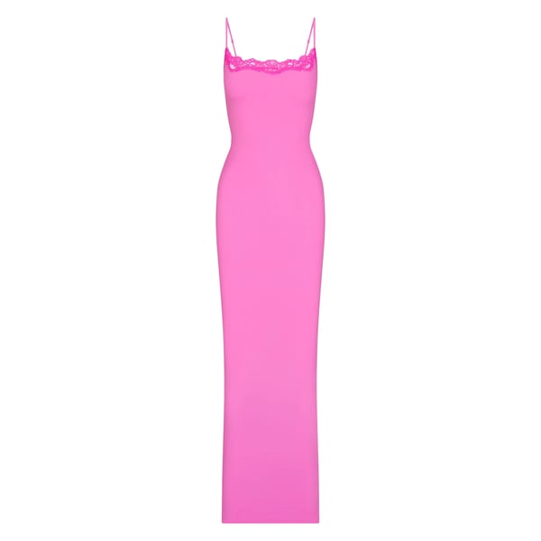 slim fit dress slacks Skims Long Slip Dress | Primrose | Pink | Fits Everybody Lace | Xs | X-Small