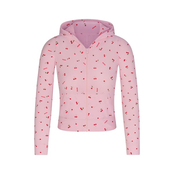 Track Soft Lounge Zip Up Hoodie - Cherry Blossom Print - L at Skims