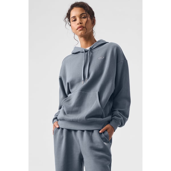 Track Alo Accolade Hoodie - Steel Grey - S at Alo Yoga