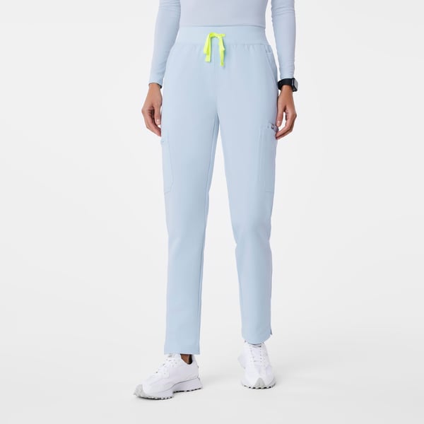 Track Figs High Waisted Yola Skinny Scrub Pants - Open Skies - L