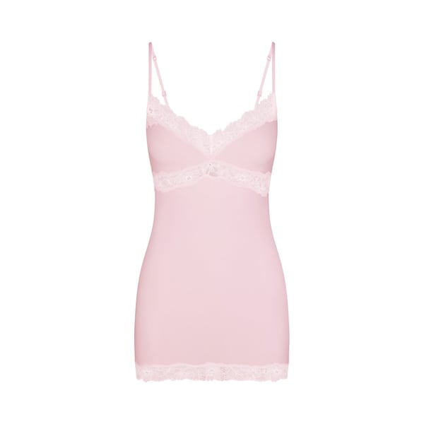 Track Cotton Lace Slip Dress - Cherry Blossom - XXS at Skims